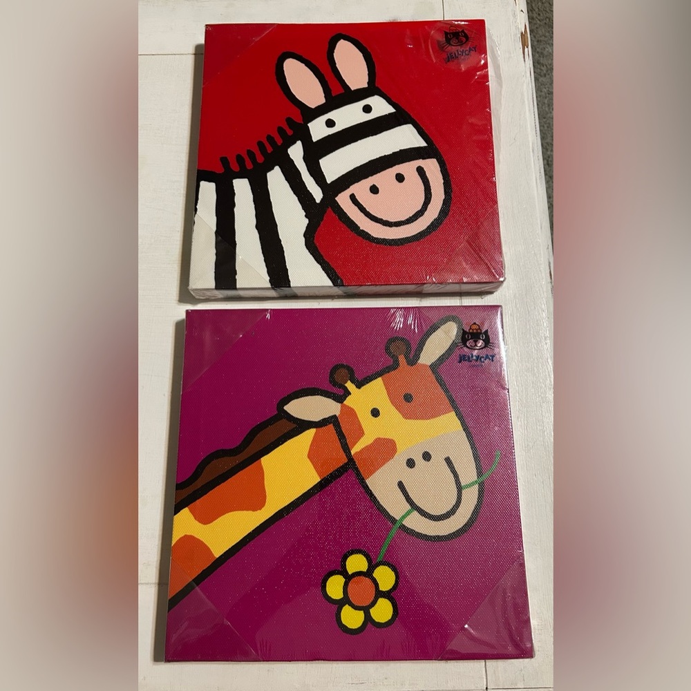 Set of Two Canvas Jellycat Pictures